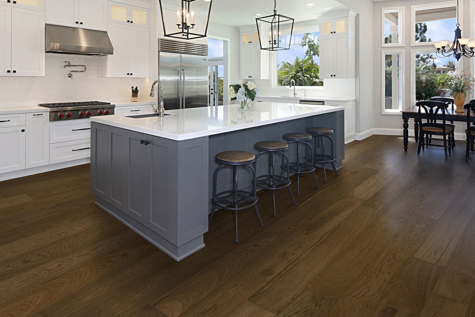 Elegant interior featuring the rich, warm tones of Amber Canyon hardwood flooring