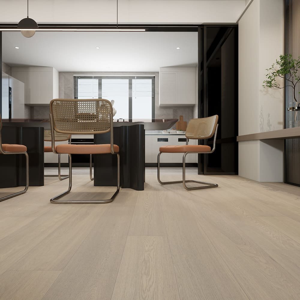 Antibes hardwood flooring detail view 2 - Brushed texture and grain pattern