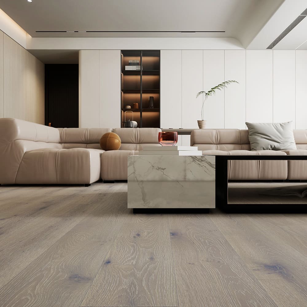Bodrum hardwood flooring detail view 4 - Brushed texture and grain pattern