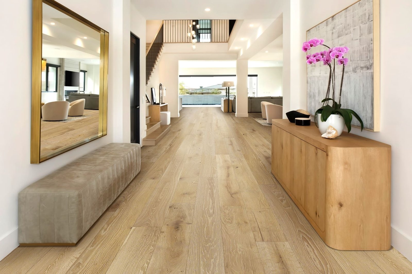 Bronze Grove hardwood flooring detail view 2 - Wire Brushed texture and grain pattern