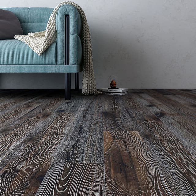Cannes hardwood flooring detail view 3 - Brushed texture and grain pattern