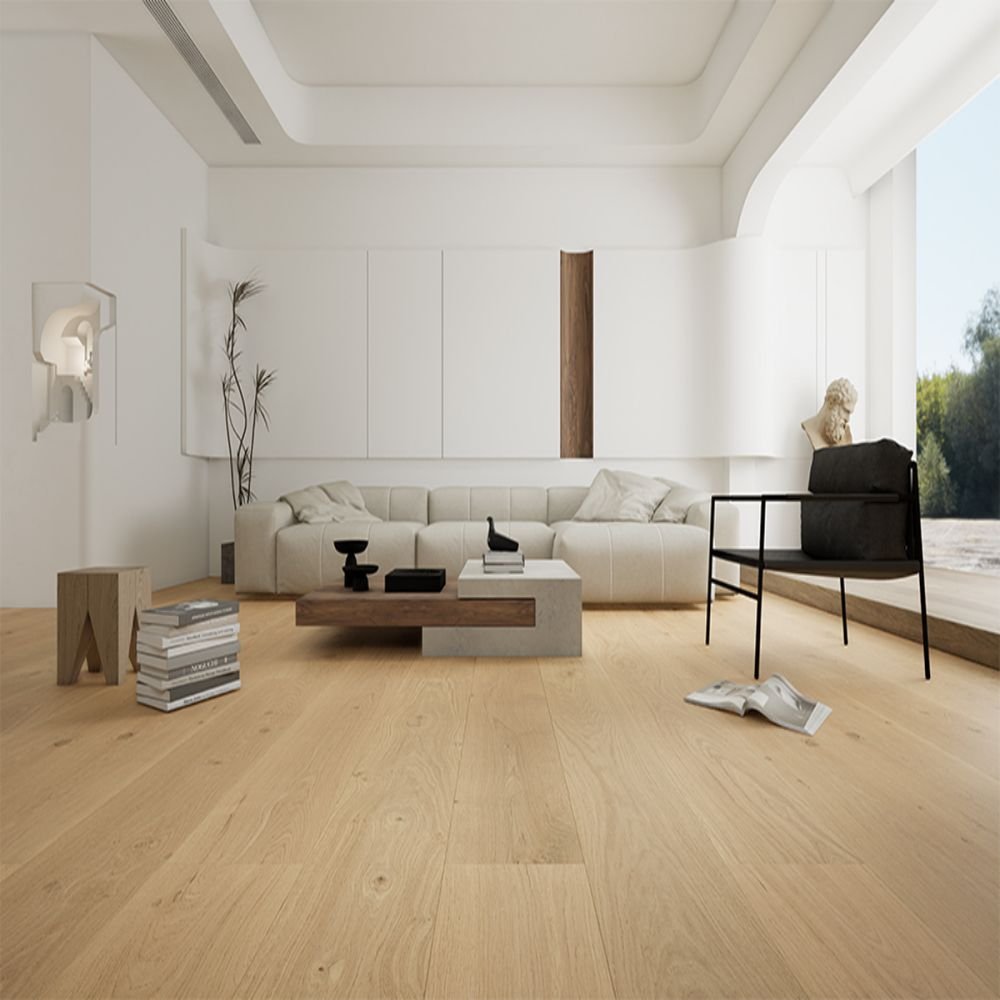 Cortona hardwood flooring detail view 2 - Wire Brushed texture and grain pattern