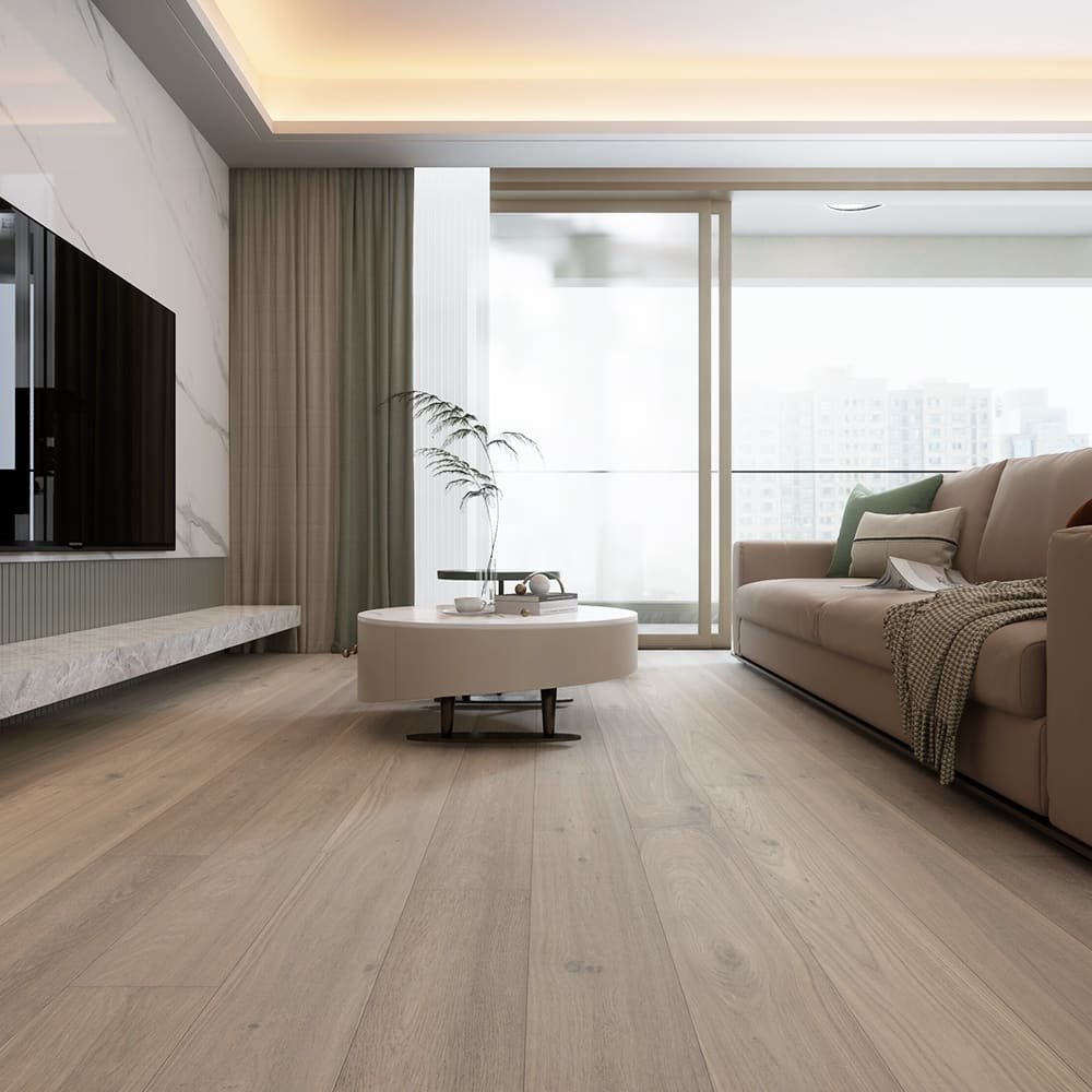 Doha hardwood flooring detail view 4 - Brushed texture and grain pattern