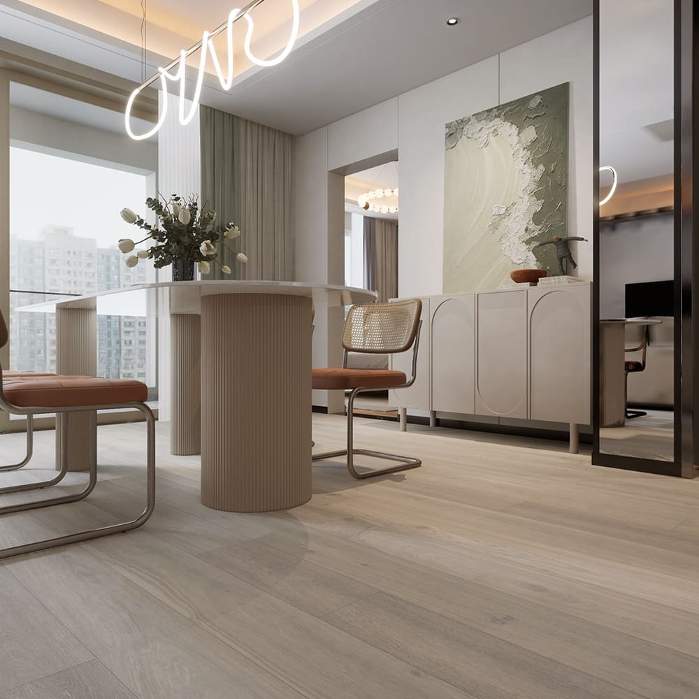 Doha hardwood flooring detail view 6 - Brushed texture and grain pattern