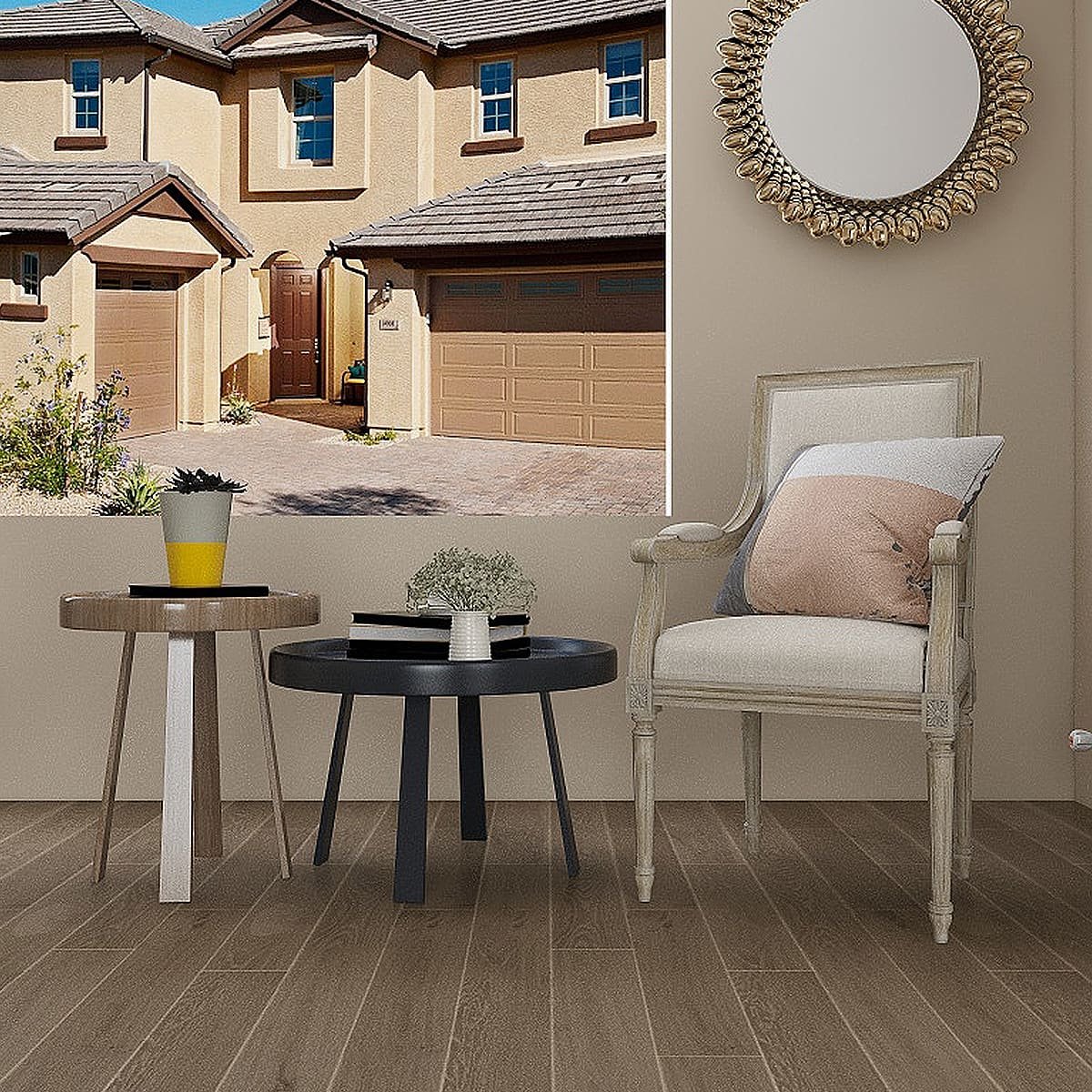 Dubai hardwood flooring detail view 3 - Brushed texture and grain pattern