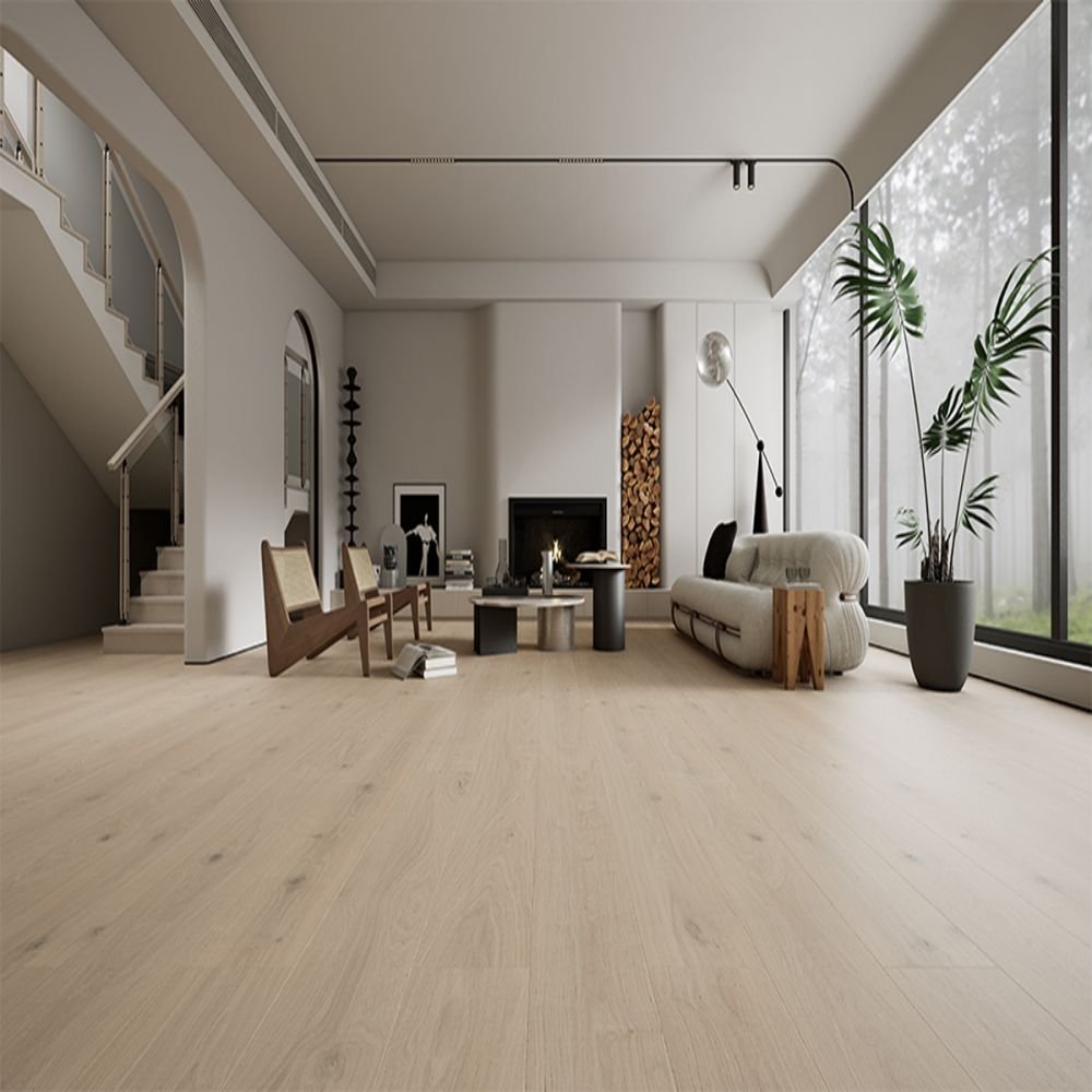 Épernay hardwood flooring detail view 2 - Wire Brushed texture and grain pattern