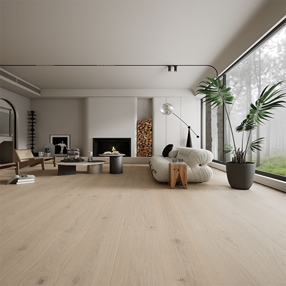Épernay hardwood flooring detail view 3 - Wire Brushed texture and grain pattern