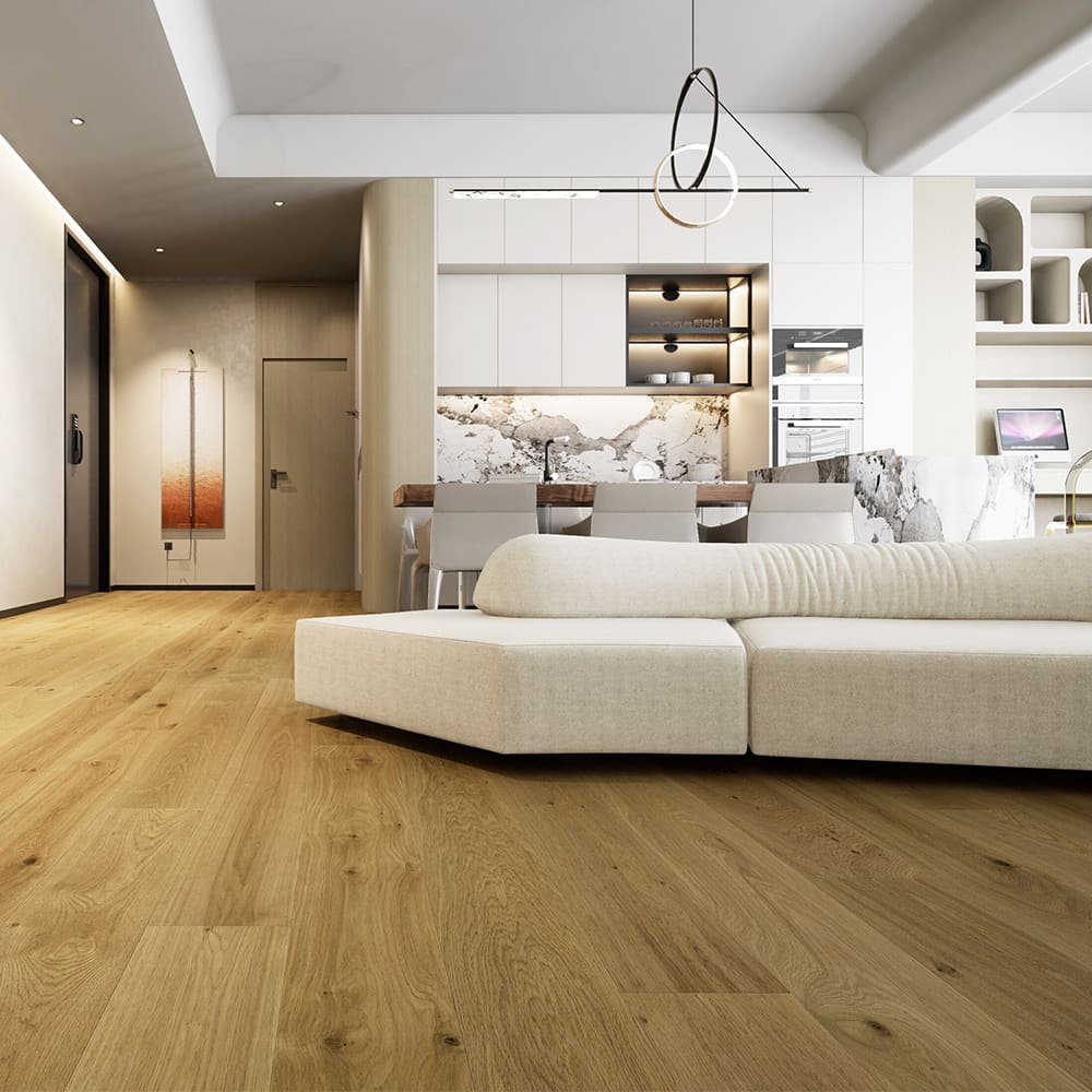 Korcula hardwood flooring detail view 4 - Brushed texture and grain pattern
