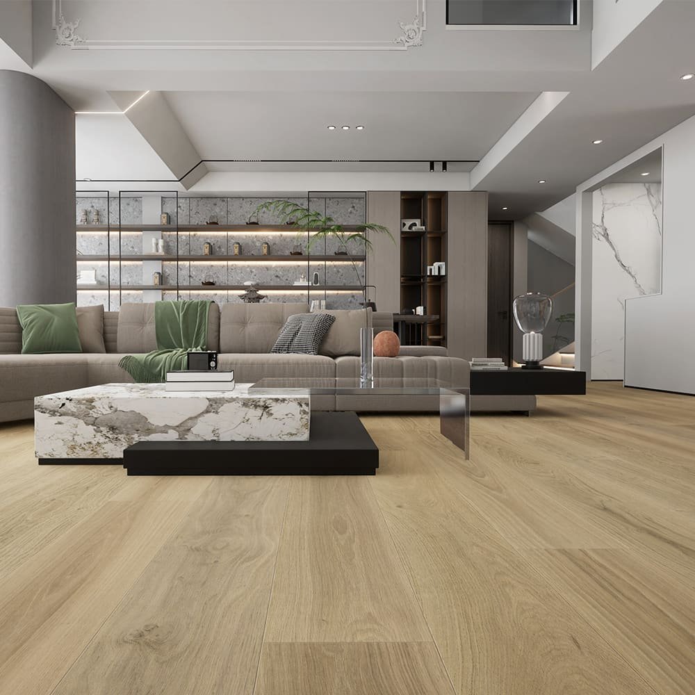 Mallorca hardwood flooring detail view 3 - Wire Brushed texture and grain pattern