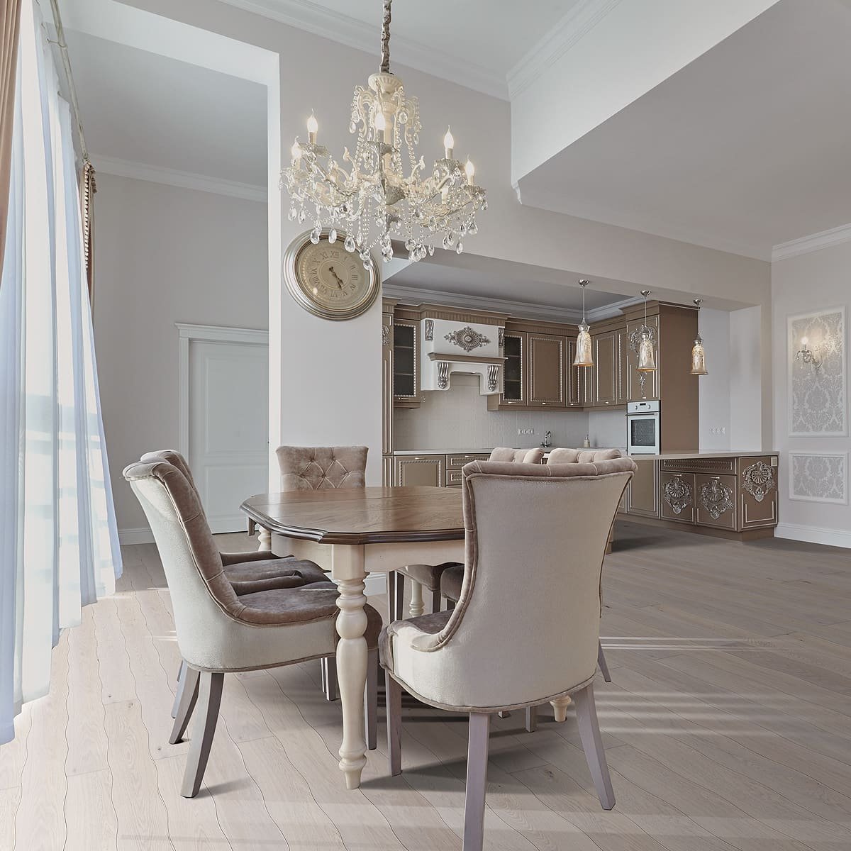 Matera hardwood flooring detail view 3 - Brushed texture and grain pattern
