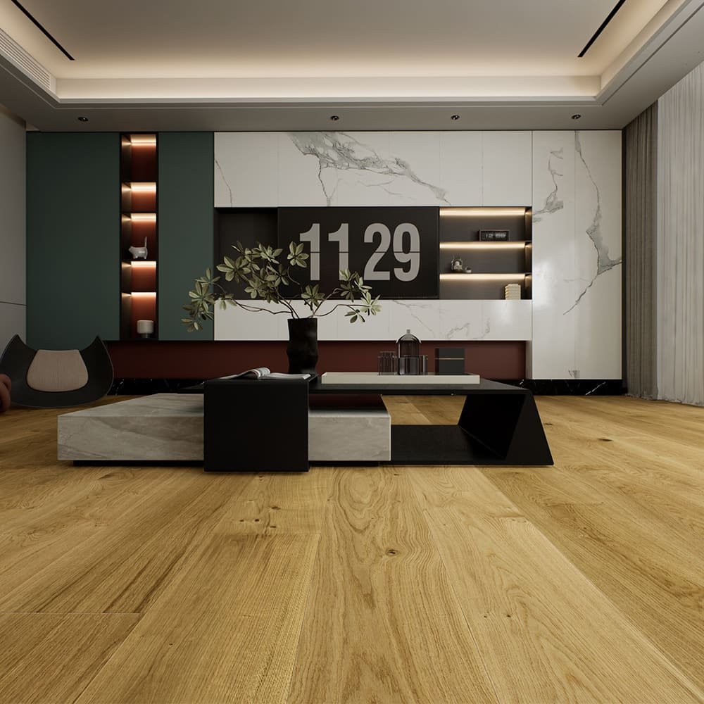 Menorca hardwood flooring detail view 5 - Brushed texture and grain pattern
