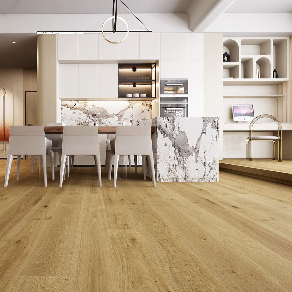 Ravello hardwood flooring detail view 4 - Brushed texture and grain pattern