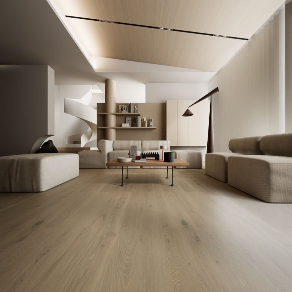 Troy hardwood flooring detail view 3 - Brushed texture and grain pattern