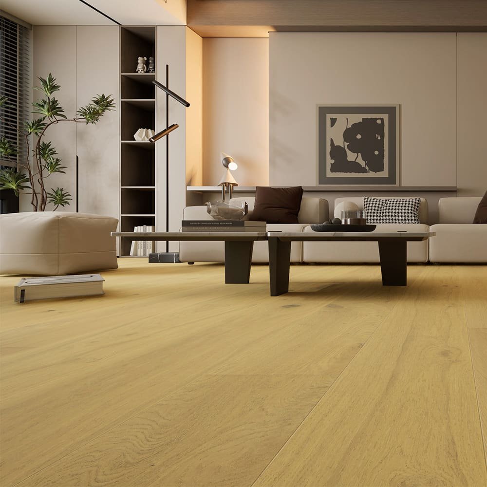 Venetian Sand hardwood flooring detail view 3 - Wire Brushed texture and grain pattern